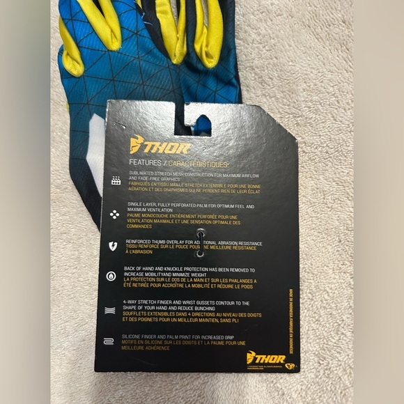 Thor Blue and Yellow Gloves for Enhanced Grip and Comfort - Picture 5 of 5